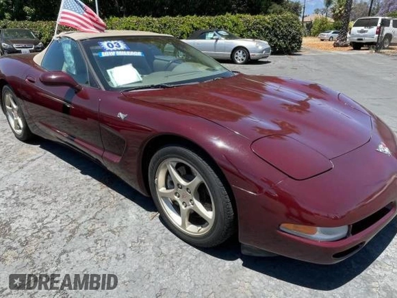 2003 Chevrolet Corvette with VIN 1G1YY32G735122037, listed as a Copart auction lot 80144574 with 45,883 mi miles and Clean Title. Bid and sale history available at carsss.com. Image 1.