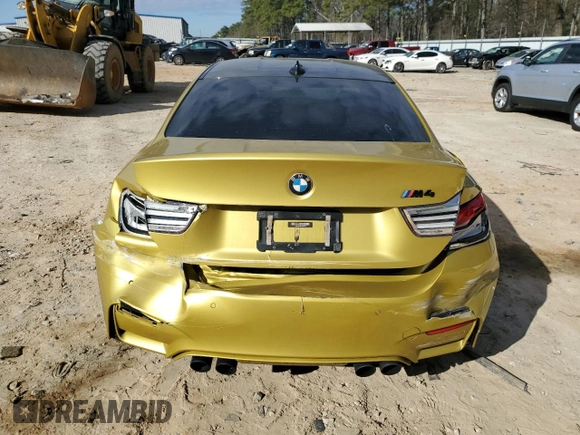 2018 BMW M4 with VIN WBS4Y9C58JAC88055, listed as a Copart auction lot 46176255 with 0 mi miles and Salvage Title. Bid and sale history available at carsss.com. Image 6.