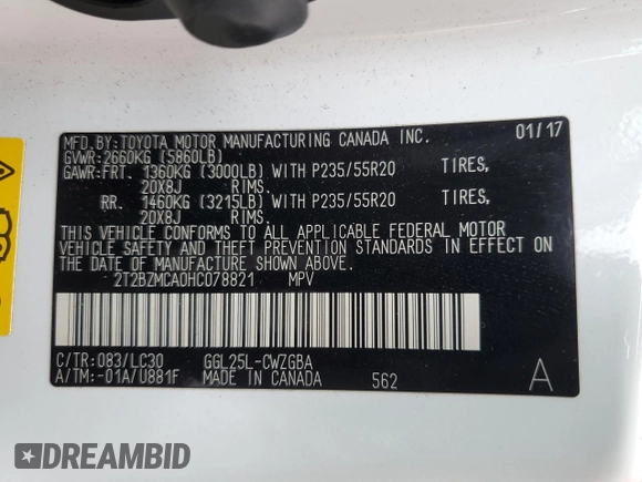 2017 Lexus RX 350 с VIN 2T2BZMCA0HC078821, выставлен на аукционе Copart как лот 58692465 с пробегом 77 875 миль миль и Списание • Salvage title. История ставок и продаж доступна на DreamBid. Изображение 13.