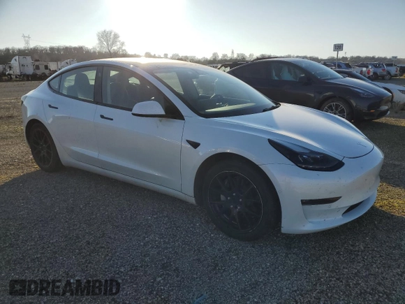 2022 Tesla Model 3 Long Range with VIN 5YJ3E1EB9NF222043, listed as a Copart auction lot 89331745 with 49,361 mi miles and Salvage Title. Bid and sale history available at carsss.com. Image 4.