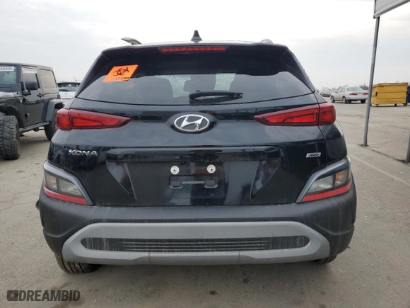 2023 Hyundai Kona SEL with VIN KM8K6CAB1PU057184, listed as a Copart auction lot 43661745 with 0 mi miles and Non Repairable. Bid and sale history available at carsss.com. Image 6.