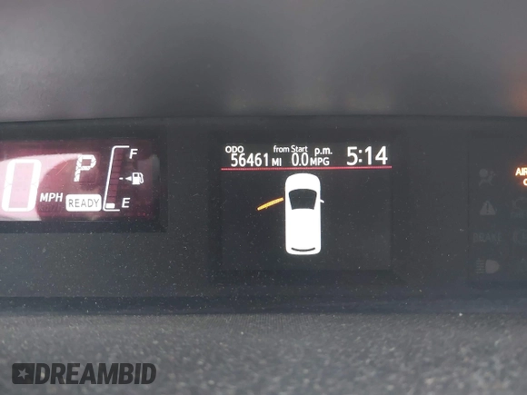 2017 Toyota Prius One with VIN JTDKDTB32H1597017, listed as a IAAI auction lot 42030182 with 56,461 mi miles and . Bid and sale history available at carsss.com. Image 15.