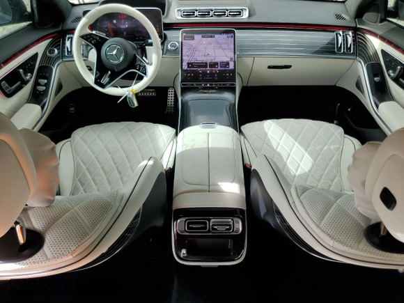 2023 Mercedes-Benz S-Class S 580 with VIN W1K6G7GB6PA210974, listed as a Copart auction lot 70876674 with 5,756 mi miles and Salvage Title. Bid and sale history available at carsss.com. Image 8.