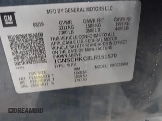 2020 Chevrolet Suburban LT z VIN 1GNSCHKC8LR151570, wystawiony jako IAAI lot #41677348 z przebiegiem Nie podano mil oraz . Historia ofert i sprzedaży dostępna na DreamBid. Obrazek 9.
