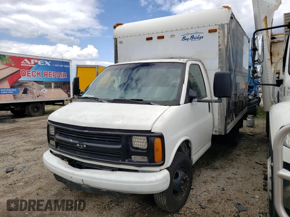 1999 Chevrolet Express Commercial E23 z VIN 1GBHG31R9X1028241, wystawiony jako Copart lot #59120343 z przebiegiem 186 513 mil mil oraz Nie do naprawy • Non repairable. Historia ofert i sprzedaży dostępna na DreamBid. Obrazek 1.