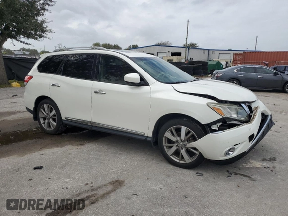 2016 Nissan Pathfinder Platinum with VIN 5N1AR2MN9GC618854, listed as a Copart auction lot 79356124 with 106,784 mi miles and Salvage Title. Bid and sale history available at carsss.com. Image 4.