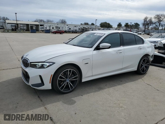 2023 BMW 3 Series 330e with VIN 3MW39FF00P8C93893, listed as a Copart auction lot 46110105 with 40,381 mi miles and Salvage Title. Bid and sale history available at carsss.com. Image 1.