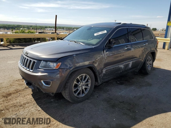 2014 Jeep Grand Cherokee Limited with VIN 1C4RJFBT6EC410774, listed as a Copart auction lot 58011005 with 166,506 mi miles and Salvage title. Bid and sale history available at DreamBid. Image 1.