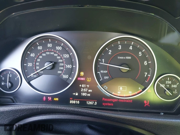2014 BMW 3 Series 335i with VIN WBA3A9C52EF686470, listed as a IAAI auction lot 41411723 with 89,816 mi miles. Bid and sale history available at carsss.com. Image 7.