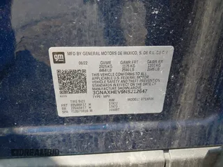 2022 Chevrolet Equinox LS with VIN 3GNAXHEV9NS212647, listed as a IAAI auction lot 42369372 with 31,561 mi miles and . Bid and sale history available at DreamBid. Image 9.