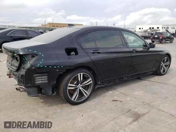 2019 BMW 7 Series 750i with VIN WBA7F0C58KGM24375, listed as a Copart auction lot 73192983 with 0 mi miles. Bid and sale history available at carsss.com. Image 3.