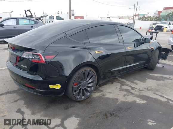 2022 Tesla Model 3 Performance with VIN 5YJ3E1EC3NF248534, listed as a IAAI auction lot 41882694 with 55,415 mi miles and . Bid and sale history available at carsss.com. Image 4.