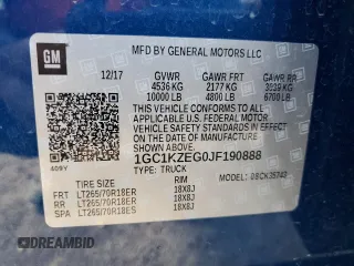 2018 Chevrolet Silverado 3500HD LT with VIN 1GC1KZEG0JF190888, listed as a Copart auction lot 78992464 with 64,327 mi miles and Clean Title. Bid and sale history available at carsss.com. Image 12.