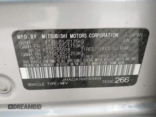 2017 Mitsubishi Outlander ES z VIN JA4AZ2A36HZ064804, wystawiony jako IAAI lot #42153351 z przebiegiem 115 714 mil mil oraz . Historia ofert i sprzedaży dostępna na DreamBid. Obrazek 9.