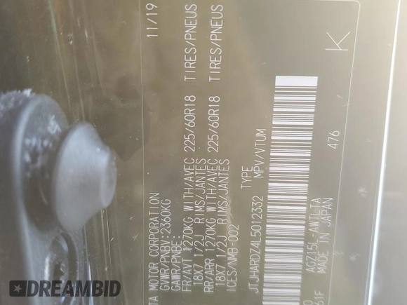 2020 Lexus NX с VIN JTJHARDZ4L5012332, выставлен на аукционе Copart как лот 41596195 с пробегом 63 747 миль миль и Чистый • Clean title. История ставок и продаж доступна на DreamBid. Изображение 13.