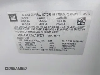 2017 GMC Terrain SLE with VIN 2GKFLTEK7H6120253, listed as a IAAI auction lot 41672578 with 114,772 mi miles. Bid and sale history available at carsss.com. Image 9.