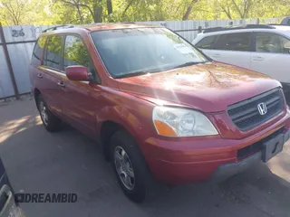 2003 Honda Pilot EX with VIN 2HKYF18543H603256, listed as a IAAI auction lot 42141096 with 260,535 mi miles and . Bid and sale history available at DreamBid. Image 1.
