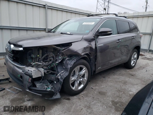 2016 Toyota Highlander Hybrid Limited with VIN 5TDDCRFH9GS020541, listed as a Copart auction lot 83858094 with 78,115 mi miles and Salvage Title. Bid and sale history available at carsss.com. Image 1.