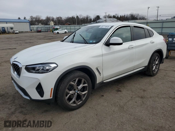 2023 BMW X4 xDrive30i with VIN 5UX33DT01P9P63673, listed as a Copart auction lot 48771645 with 0 mi miles and Salvage Title. Bid and sale history available at carsss.com. Image 1.