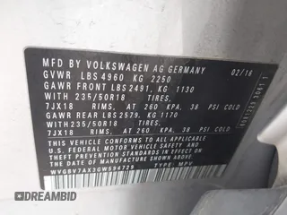 2016 Volkswagen Tiguan SEL z VIN WVGBV7AX3GW594729, wystawiony jako IAAI lot #41233805 z przebiegiem 92 997 mil mil oraz . Historia ofert i sprzedaży dostępna na DreamBid. Obrazek 9.