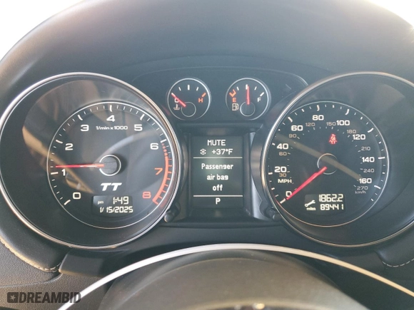 2011 Audi TT 2.0T Premium Plus with VIN TRUBFAFK9B1020420, listed as a Copart auction lot 88483505 with 89,441 mi miles and Salvage Title. Bid and sale history available at carsss.com. Image 9.