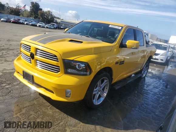 2016 Ram 1500 Sport with VIN 1C6RR6MT7GS327067, listed as a Copart auction lot 45554125 with 115,140 mi miles and Salvage Title. Bid and sale history available at carsss.com. Image 1.