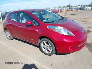 2012 Nissan LEAF SL with VIN JN1AZ0CPXCT025416, listed as a IAAI auction lot 42021742 with 61,301 mi miles. Bid and sale history available at carsss.com. Image 1.