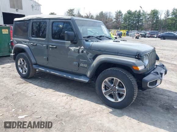 2018 Jeep Wrangler Unlimited Sahara z VIN 1C4HJXEN8JW329816, wystawiony jako IAAI lot #42055851 z przebiegiem 70 298 mil mil oraz . Historia ofert i sprzedaży dostępna na DreamBid. Obrazek 1.