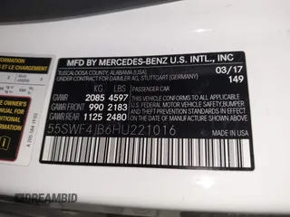 2017 Mercedes-Benz C 300 with VIN 55SWF4JB6HU221016, listed as a IAAI auction lot 42725326 with 113,432 mi miles and . Bid and sale history available at DreamBid. Image 9.
