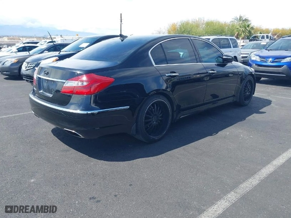 2013 Hyundai Genesis 3.8L with VIN KMHGC4DD8DU240708, listed as a IAAI auction lot 41949082 with 112,920 mi miles. Bid and sale history available at carsss.com. Image 4.