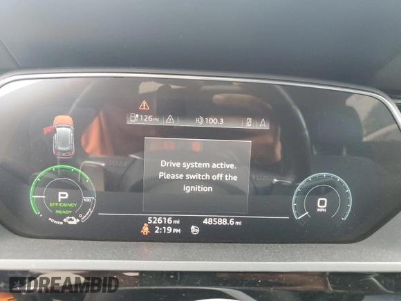 2020 Audi e-tron Sportback Prestige with VIN WA13ABGE0LB034806, listed as a Copart auction lot 63249024 with 52,616 mi miles and Salvage title. Bid and sale history available at DreamBid. Image 9.