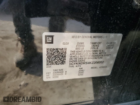 2019 Cadillac XT5 Luxury AWD z VIN 1GYKNDRS4KZ206002, wystawiony jako Copart lot #46789955 z przebiegiem 51 504 mil mil oraz Szkody całkowita. Historia ofert i sprzedaży dostępna na DreamBid. Obrazek 15.