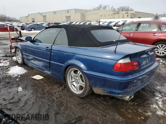 2003 BMW 3 Series 330Ci with VIN WBABS53453EV90537, listed as a Copart auction lot 44604935 with 143,530 mi miles and Salvage Title. Bid and sale history available at carsss.com. Image 2.