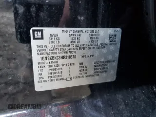 2017 Chevrolet Tahoe LT z VIN 1GNSKBKC6HR310870, wystawiony jako Copart lot #74953284 z przebiegiem 122 255 mil mil oraz Czysty tytuł • Clean title. Historia ofert i sprzedaży dostępna na DreamBid. Obrazek 13.