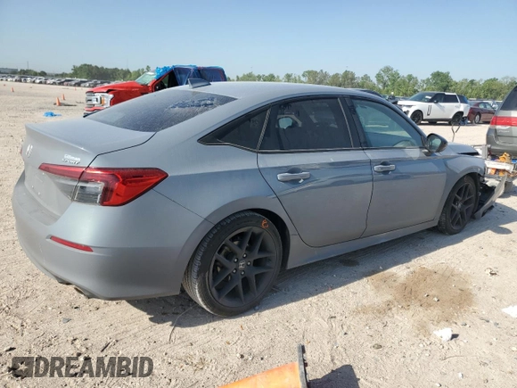 2022 Honda Civic Sport with VIN 2HGFE2F58NH578894, listed as a Copart auction lot 52392505 with 38,221 mi miles and Salvage Title. Bid and sale history available at carsss.com. Image 3.