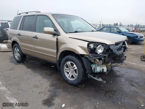 2005 Honda Pilot EX-L with NAVI with VIN 2HKYF18775H543185, listed as a IAAI auction lot 41597576 with 163,377 mi miles. Bid and sale history available at carsss.com. Image 1.