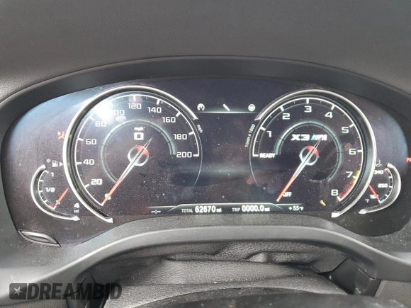 2020 BMW X3 M Competition z VIN 5YMTS0C0XL9B17548, wystawiony jako Copart lot #56528535 z przebiegiem 62 670 mil mil oraz Szkody całkowita. Historia ofert i sprzedaży dostępna na DreamBid. Obrazek 9.