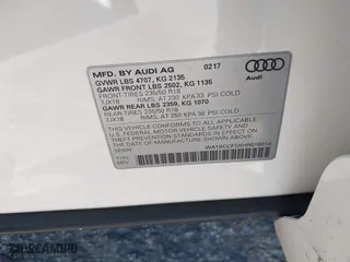 2017 Audi Q3 Premium with VIN WA1BCCFSXHR016914, listed as a IAAI auction lot 41784539 with 94,862 mi miles. Bid and sale history available at carsss.com. Image 9.