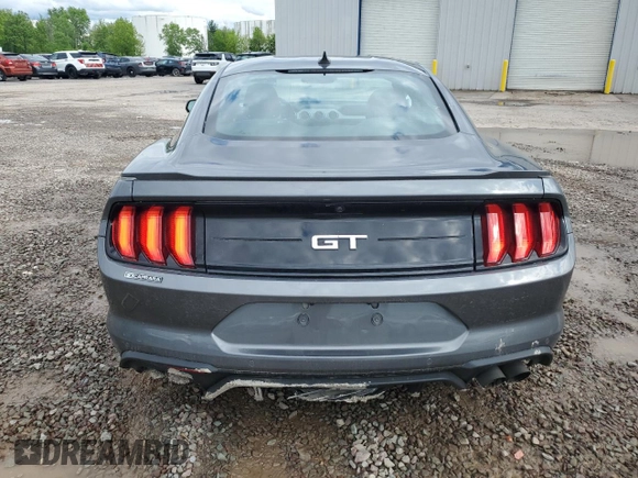2021 Ford Mustang GT with VIN 1FA6P8CF9M5102819, listed as a Copart auction lot 58172685 with 47,518 mi miles and Salvage title. Bid and sale history available at DreamBid. Image 6.