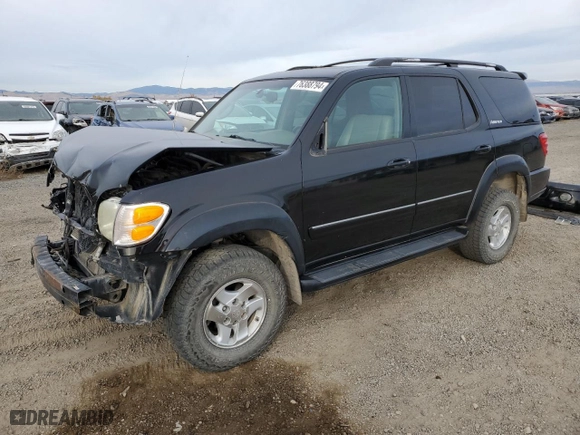 2002 Toyota Sequoia Limited with VIN 5TDBT48A12S088013, listed as a Copart auction lot 76388794 with 0 mi miles and Clean Title. Bid and sale history available at carsss.com. Image 1.