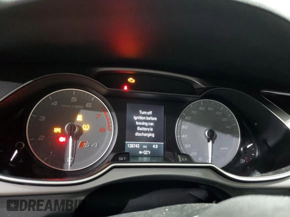 2014 Audi S4 Premium Plus with VIN WAUDGAFL9EA049975, listed as a Copart auction lot 44577865 with 138,743 mi miles and Salvage Title. Bid and sale history available at carsss.com. Image 9.
