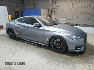 2017 Infiniti Q60 Red Sport 400 with VIN JN1FV7EL0HM701619, listed as a Copart auction lot 82981704 with 58,798 mi miles and Salvage title. Bid and sale history available at DreamBid. Image 4.