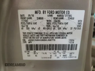 2011 Mercury Mariner Premier z VIN 4M2CN9HG9BKJ06775, wystawiony jako Copart lot #59256315 z przebiegiem 186 694 mil mil oraz Szkoda całkowita • Salvage title. Historia ofert i sprzedaży dostępna na DreamBid. Obrazek 13.