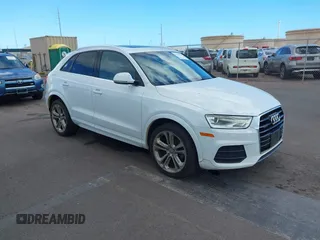 2016 Audi Q3 Premium Plus with VIN WA1EFCFS1GR006968, listed as a IAAI auction lot 42036018 with 77,329 mi miles and . Bid and sale history available at DreamBid. Image 1.