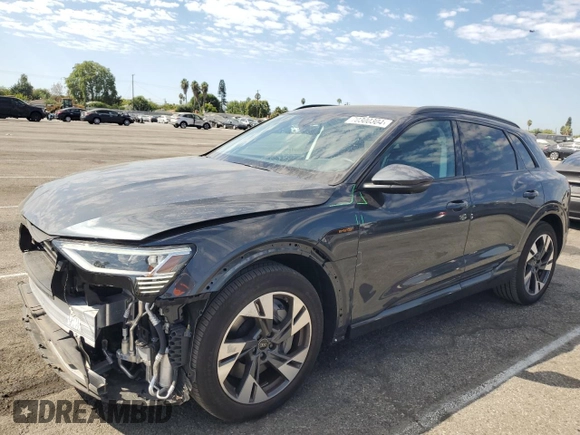 2023 Audi e-tron Premium with VIN WA1AAAGE1PB025748, listed as a Copart auction lot 70300304 with 3,798 mi miles and Salvage Title. Bid and sale history available at carsss.com. Image 1.