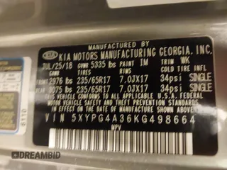 2019 Kia Sorento LX with VIN 5XYPG4A36KG498664, listed as a IAAI auction lot 41609272 with 172,042 mi miles. Bid and sale history available at carsss.com. Image 9.