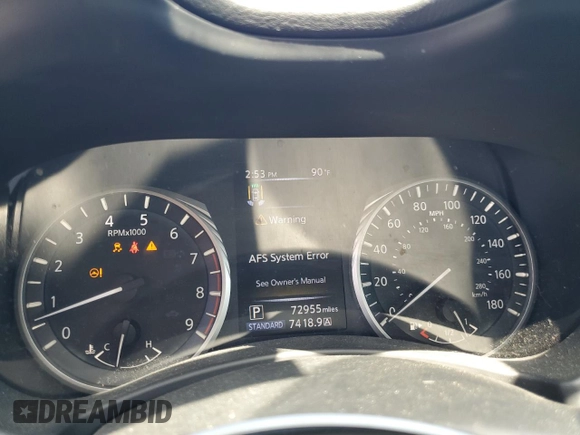 2018 Infiniti Q50 3.0t LUXE with VIN JN1EV7AP3JM591868, listed as a Copart auction lot 52430365 with 72,955 mi miles and Salvage Title. Bid and sale history available at carsss.com. Image 9.