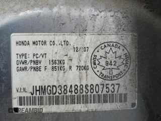 2008 Honda Fit с VIN JHMGD38488S807537, выставлен на аукционе Copart как лот 56528775 с пробегом 179 653 миль миль и Чистый • Clean title. История ставок и продаж доступна на DreamBid. Изображение 13.