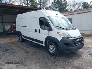 2023 Ram ProMaster Cargo with VIN 3C6LRVDG0PE518352, listed as a IAAI auction lot 41216091 with 53,551 mi miles. Bid and sale history available at carsss.com. Image 1.