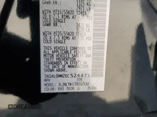 2014 Infiniti QX60 with VIN 5N1AL0MM2EC524471, listed as a Copart auction lot 52553095 with 187,409 mi miles and Salvage Title. Bid and sale history available at DreamBid. Image 13.